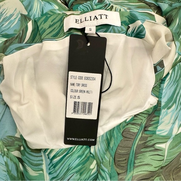 Elliatt Tory One-Shoulder Shift Asymmetrical Hi Low Palm Floral Print Midi Dress - Picture 10 of 12